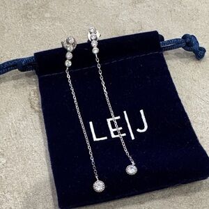 LE.J Rhinstone Chain Earrings